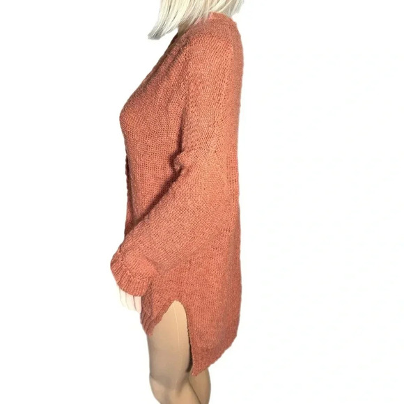 American Eagle Autumn Burnt Orange Knit Cardigan Sweater Boho Duster Small - Picture 3 of 10